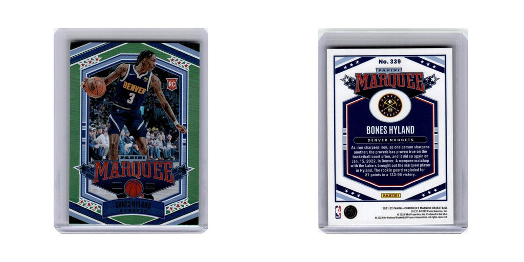 Bones Hyland Rookie 2021 Panini Chronicles Marquee #339 Denver Nuggets NM