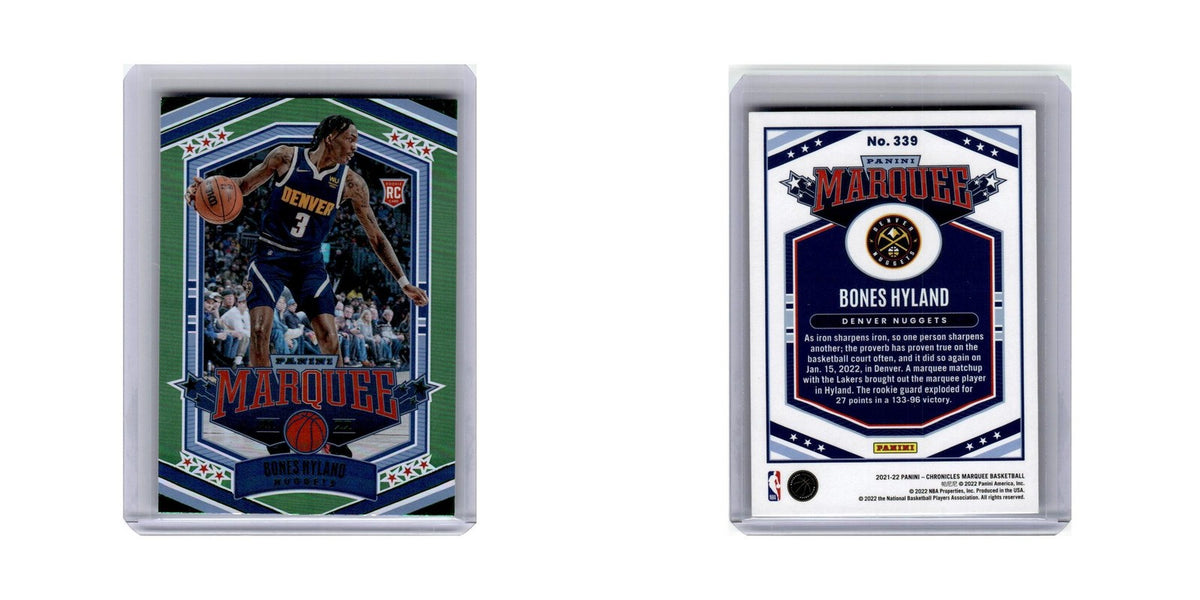 Bones Hyland Rookie 2021 Panini Chronicles Marquee #339 Denver Nuggets NM