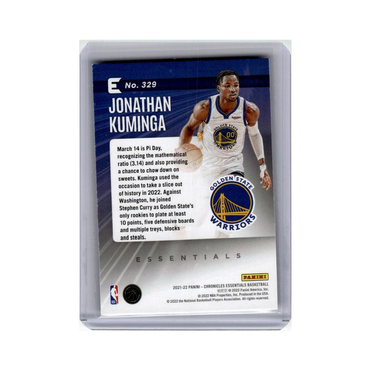 Jonathan Kuminga Rookie 2021 Panini Chronicles Essentials #329 NM