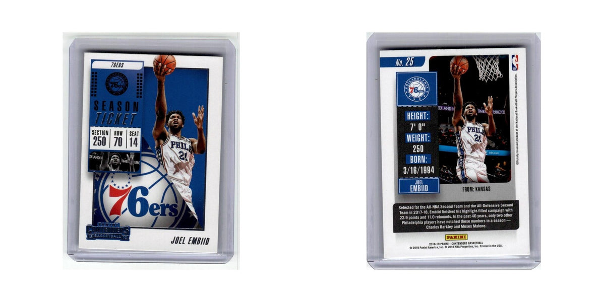 Joel Embiid 2018 Panini Contenders Season Ticket #25 Philadelphia 76ers NM