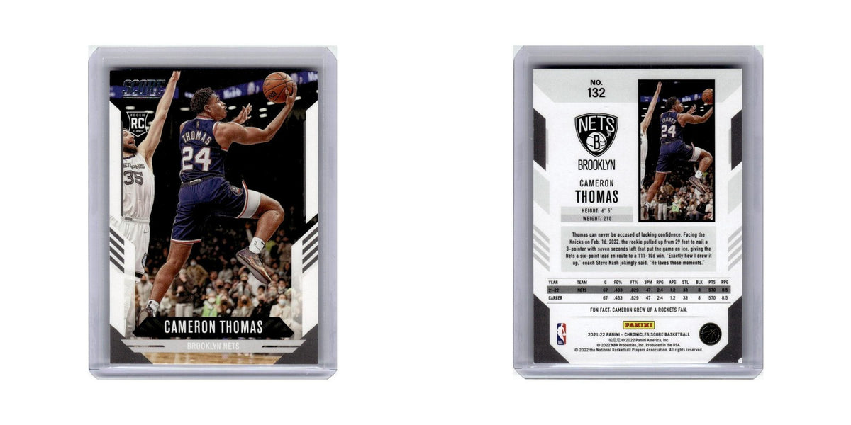Cameron Thomas Rookie 2021 Score #132 Brooklyn Nets Basketball Card NM