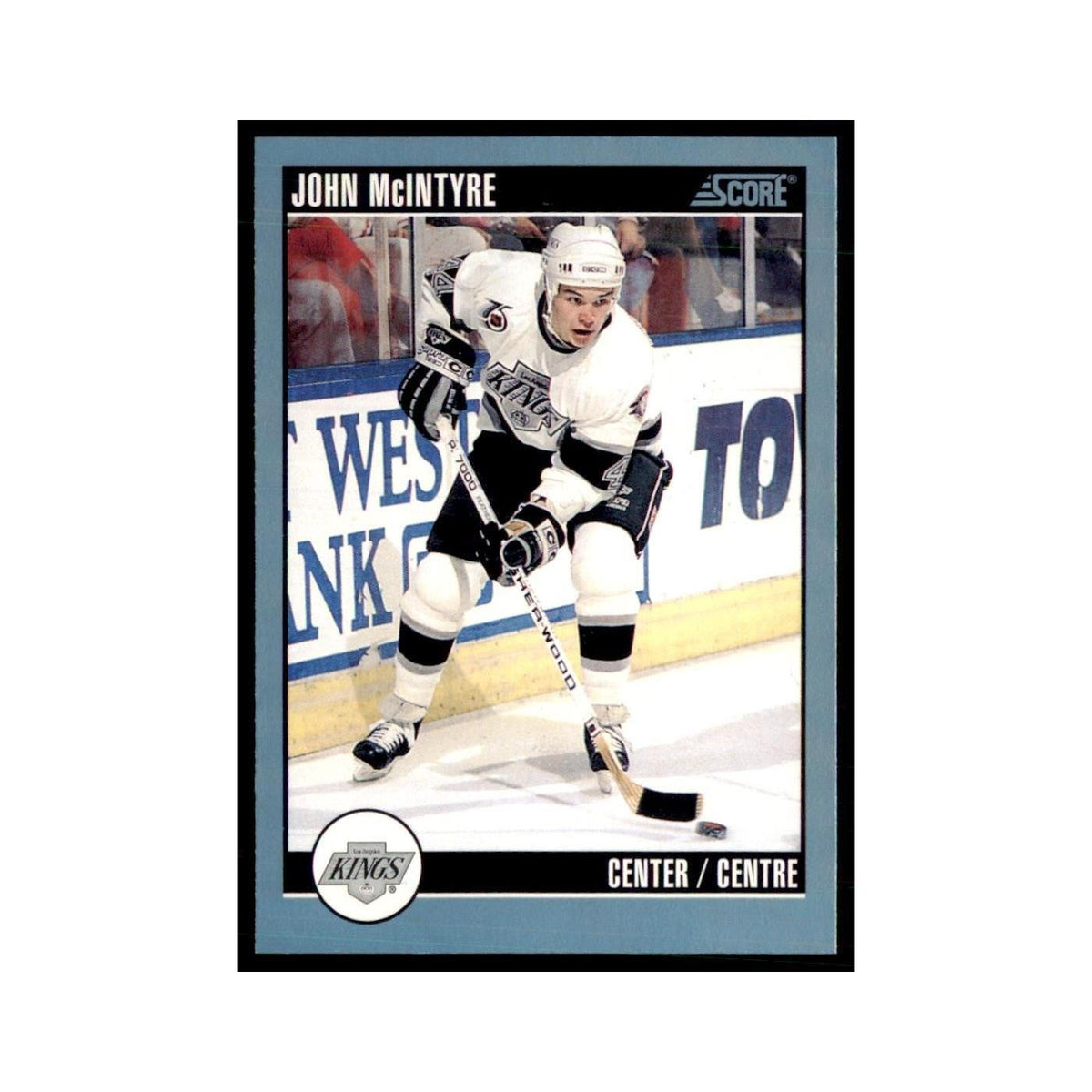 1992 Score Canadian John McIntyre Los Angeles Kings #347