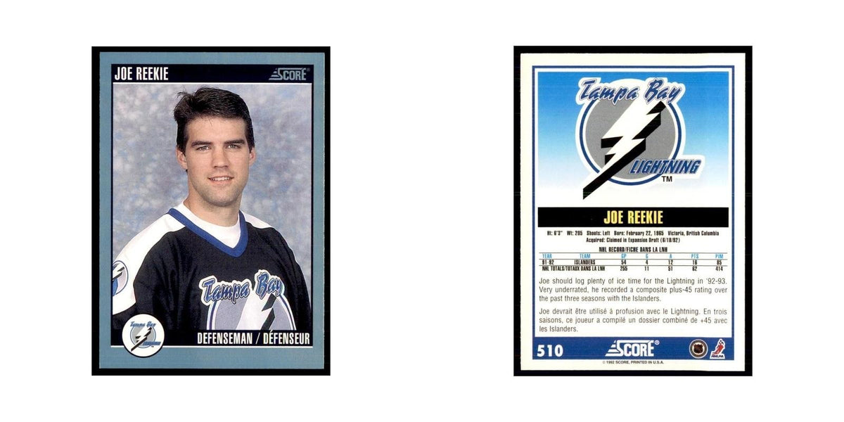 1992 Score Canadian Joe Reekie Tampa Bay Lightning #510