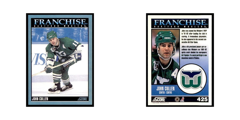 1992 Score Canadian John Cullen Hartford Whalers #425