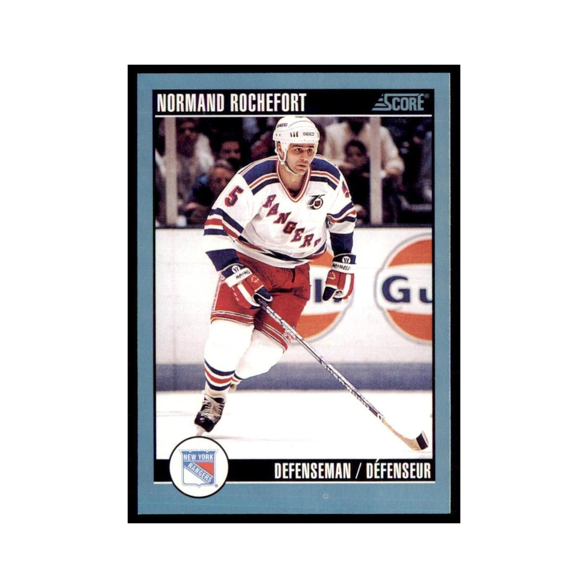 1992 Score Canadian Normand Rochefort New York Rangers #377