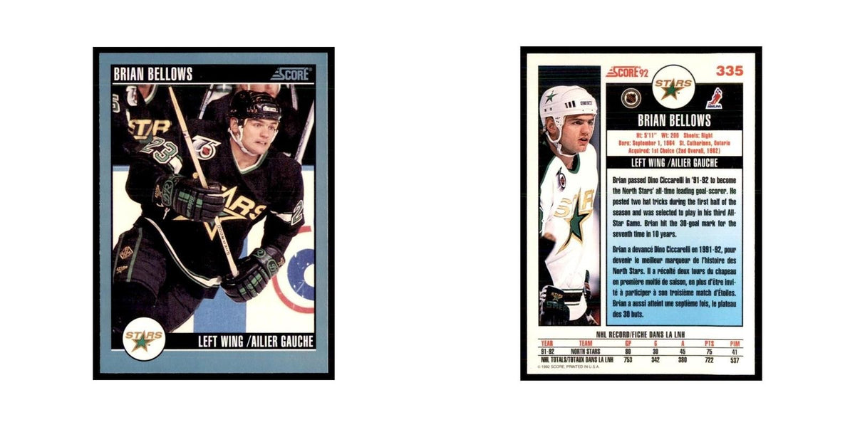 1992 Score Canadian Brian Bellows Minnesota North Stars #335