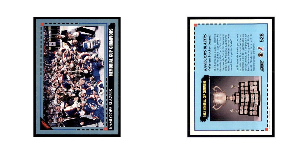 1992 Score Canadian Memorial Cup Champions Kamloops Blazers #528