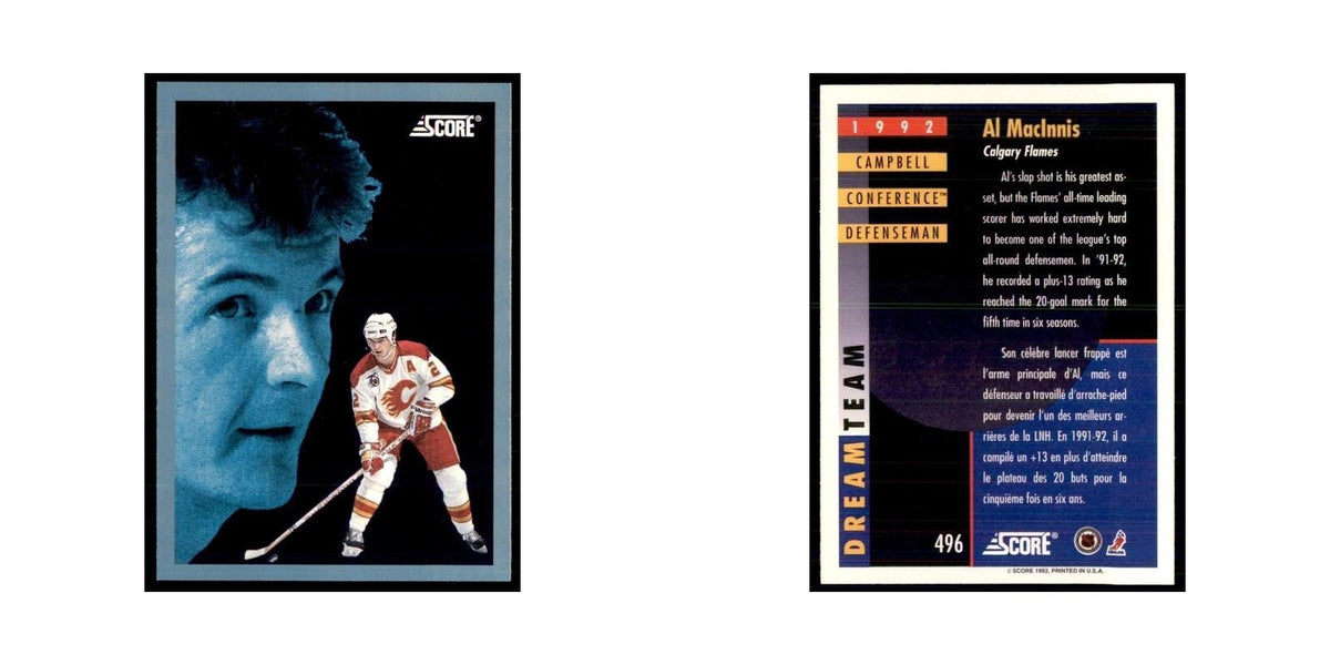1992 Score Canadian Al MacInnis Calgary Flames #496