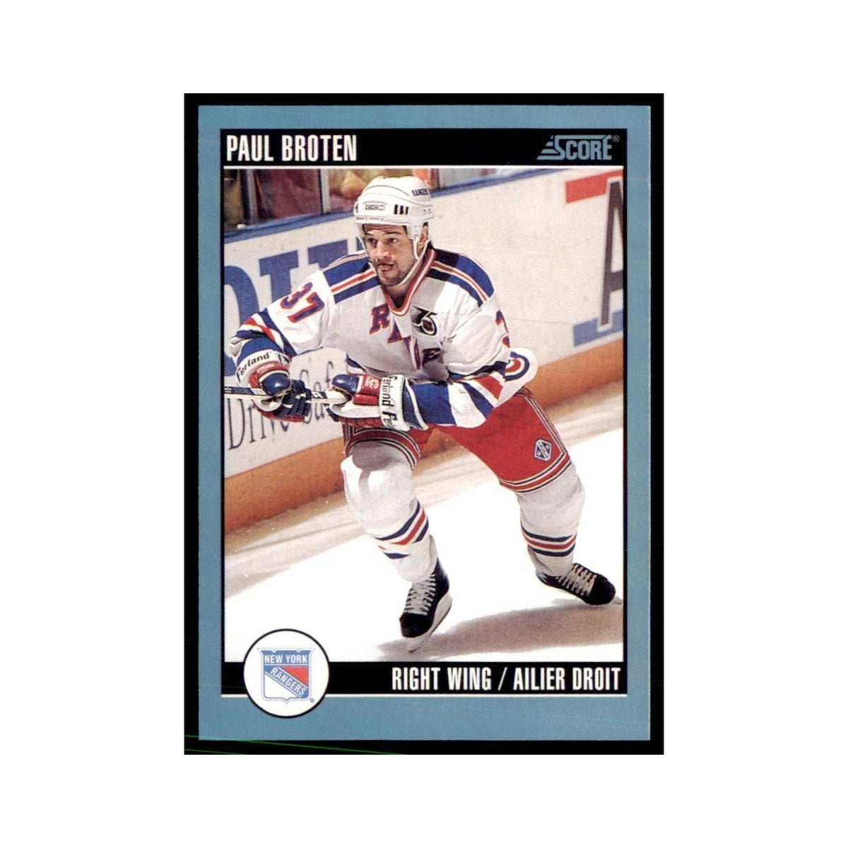 1992 Score Canadian Paul Broten New York Rangers #353