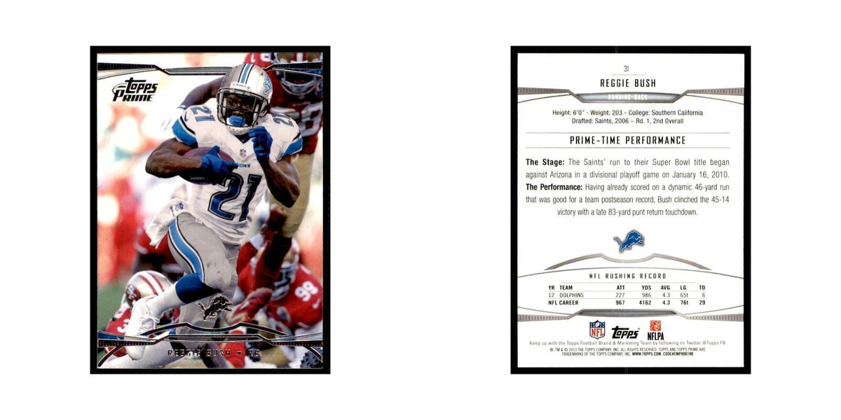 2013 Topps Prime Reggie Bush Football Cards #31
