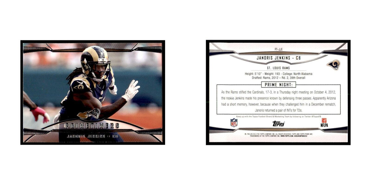 2013 Topps Prime Janoris Jenkins Football Cards #PT-JJE