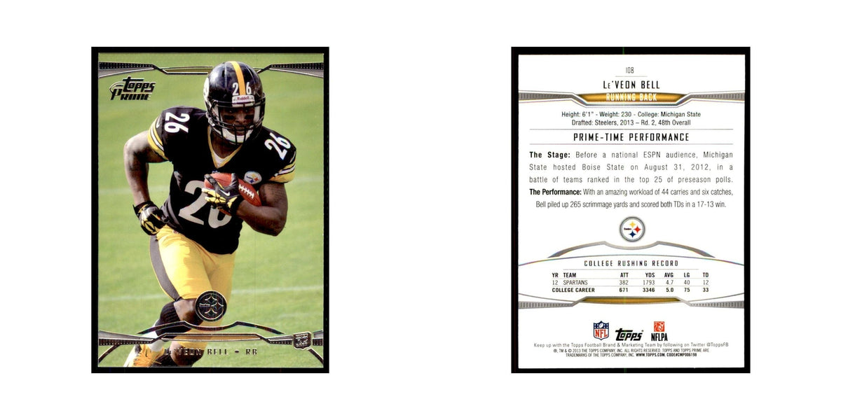 2013 Topps Prime Le'Veon Bell RC Football Cards #108
