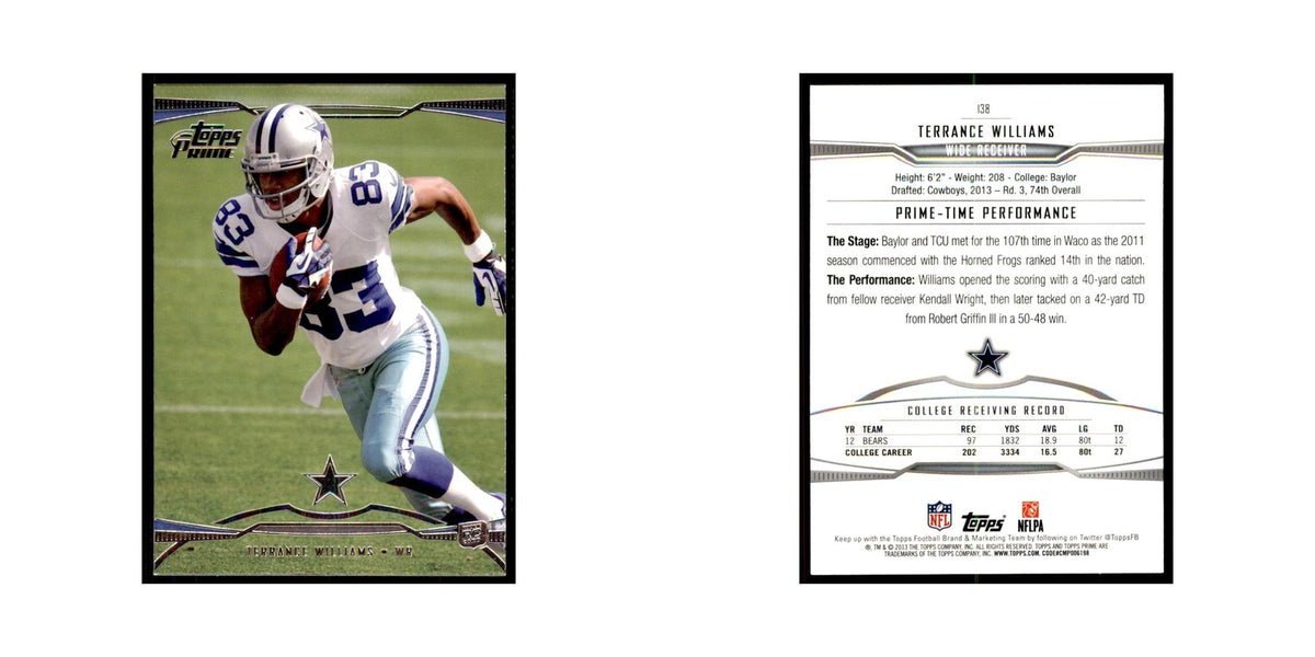 2013 Topps Prime Terrance Williams RC Football Cards #138