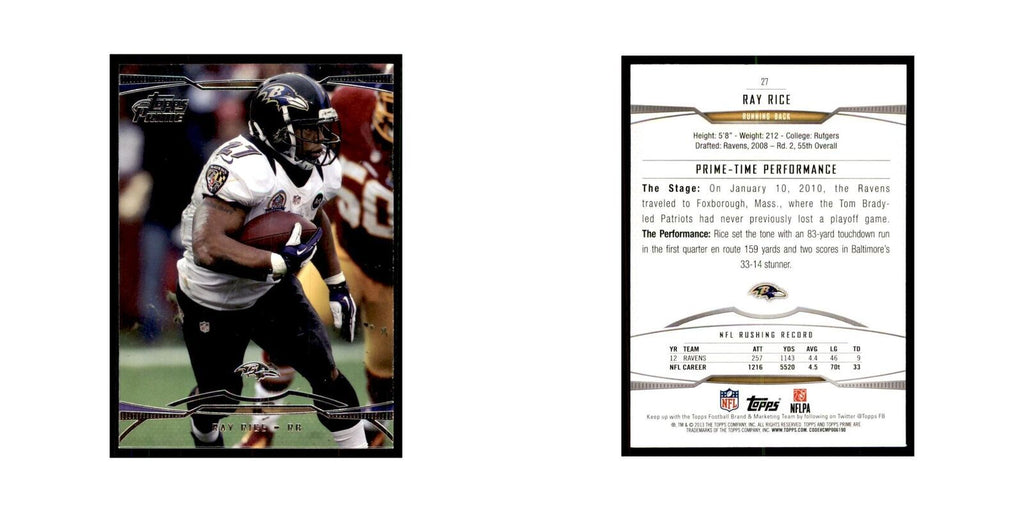 2013 Topps Prime Ray Rice Football Cards #27