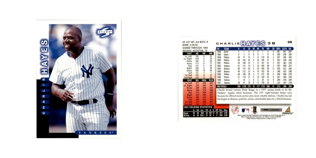 1998 Score Charlie Hayes Baseball Cards #98