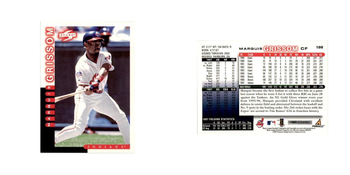 1998 Score Marquis Grissom Baseball Cards #188