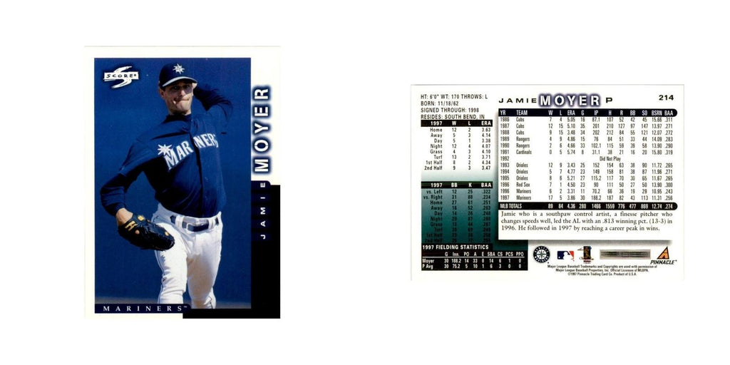1998 Score Jamie Moyer Baseball Cards #214