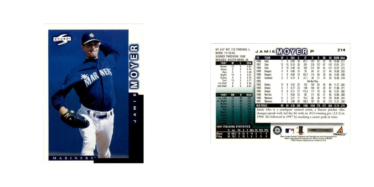 1998 Score Jamie Moyer Baseball Cards #214