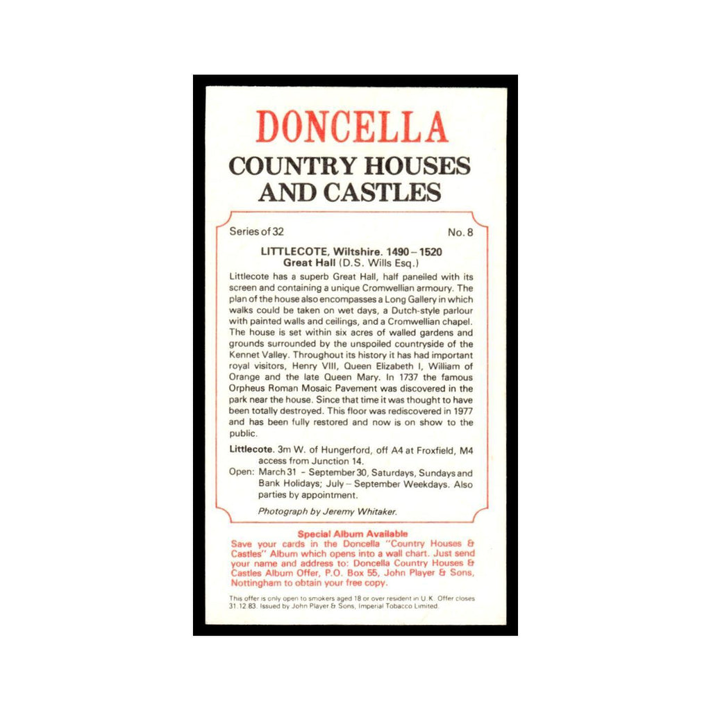 1981 Doncella Cigars Country Houses Castles Littlecote #8