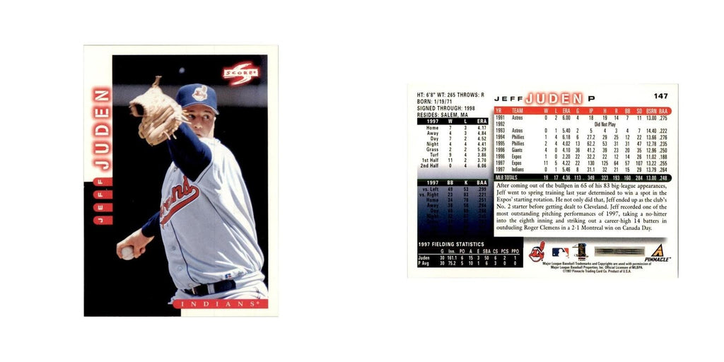 1998 Score Jeff Juden Baseball Cards #147