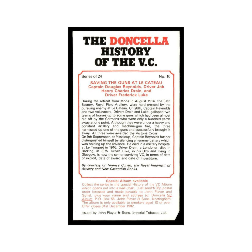 1980 Doncella Cigars History of the V.C. Saving The Guns At Le Cateau #10