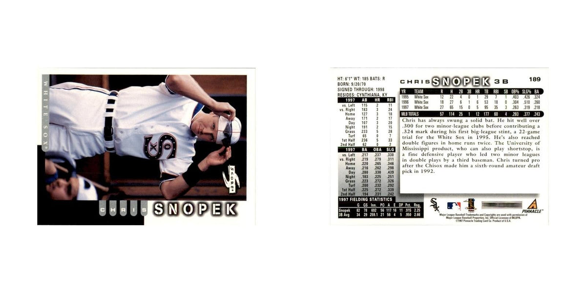 1998 Score Chris Snopek Baseball Cards #189