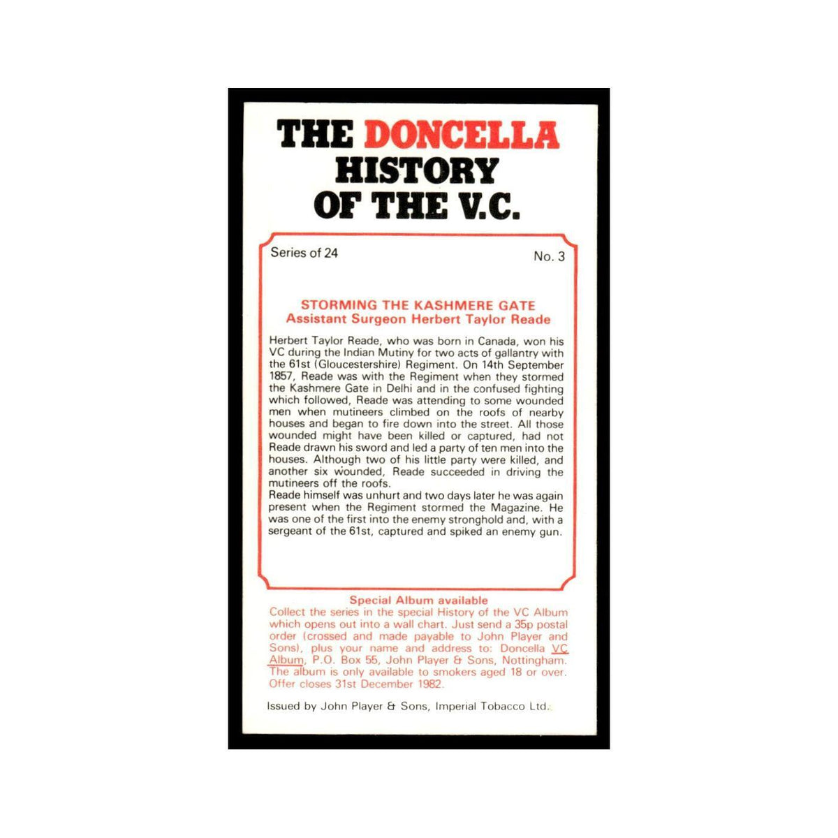 1980 Doncella Cigars History of the V.C. Storming The Kashmere Gate #3