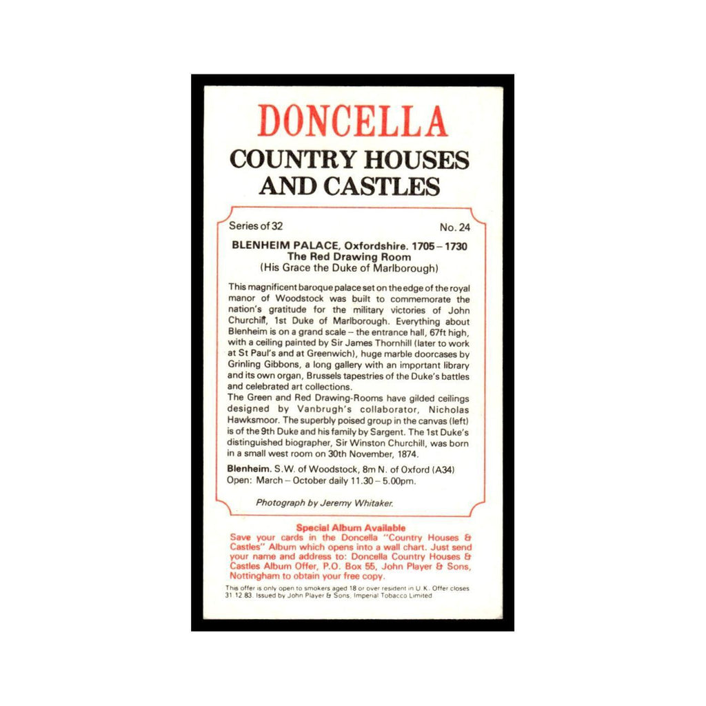 1981 Doncella Cigars Country Houses Castles Blenhein Palace #24