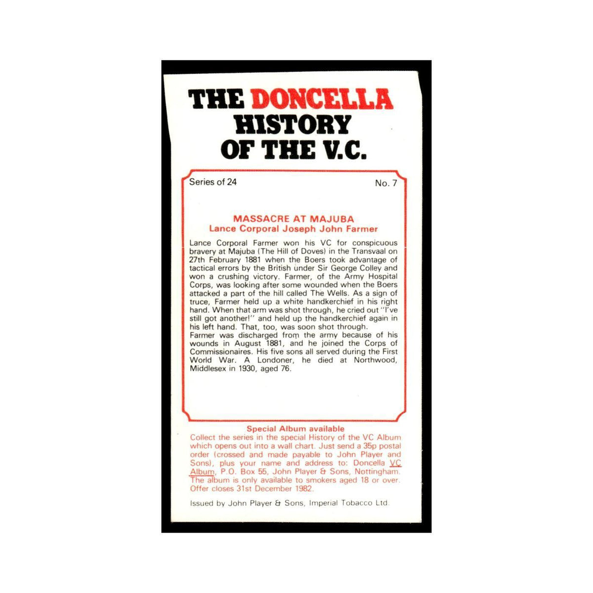 1980 Doncella Cigars History of the V.C. Massacre At Majuba #7