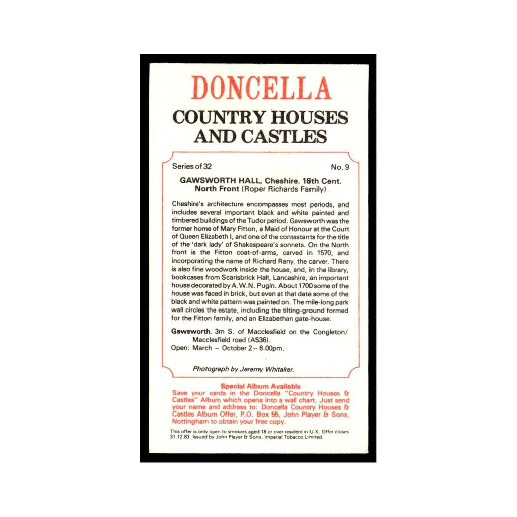 1981 Doncella Cigars Country Houses Castles Gawsworth Hall #9