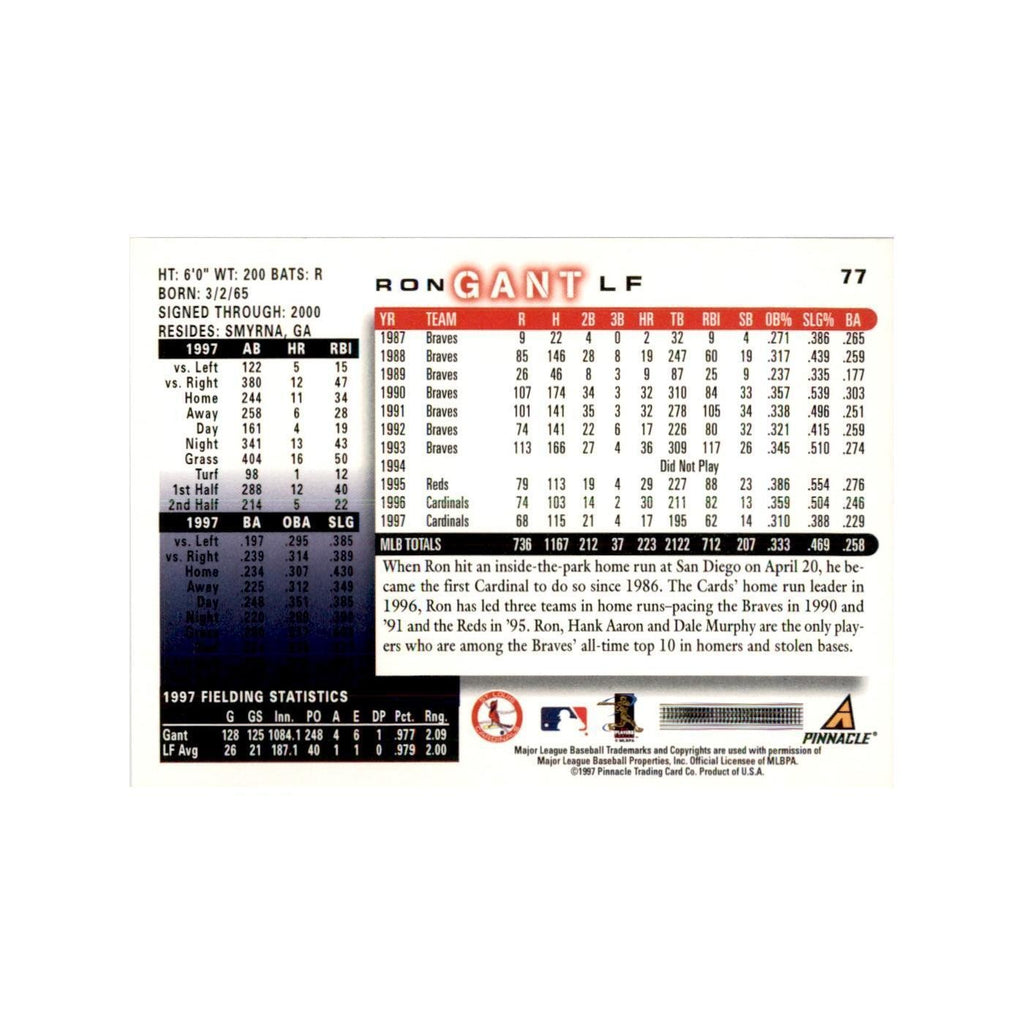 1998 Score Ron Gant Baseball Cards #77