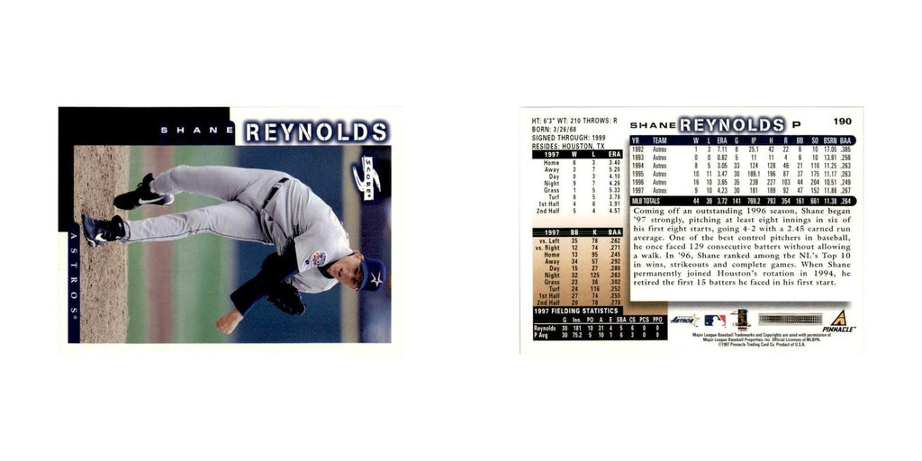 1998 Score Shane Reynolds Baseball Cards #190