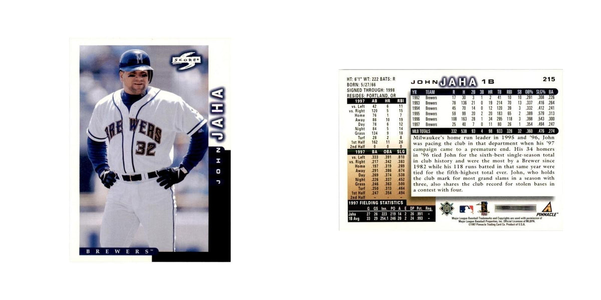 1998 Score John Jaha Baseball Cards #215