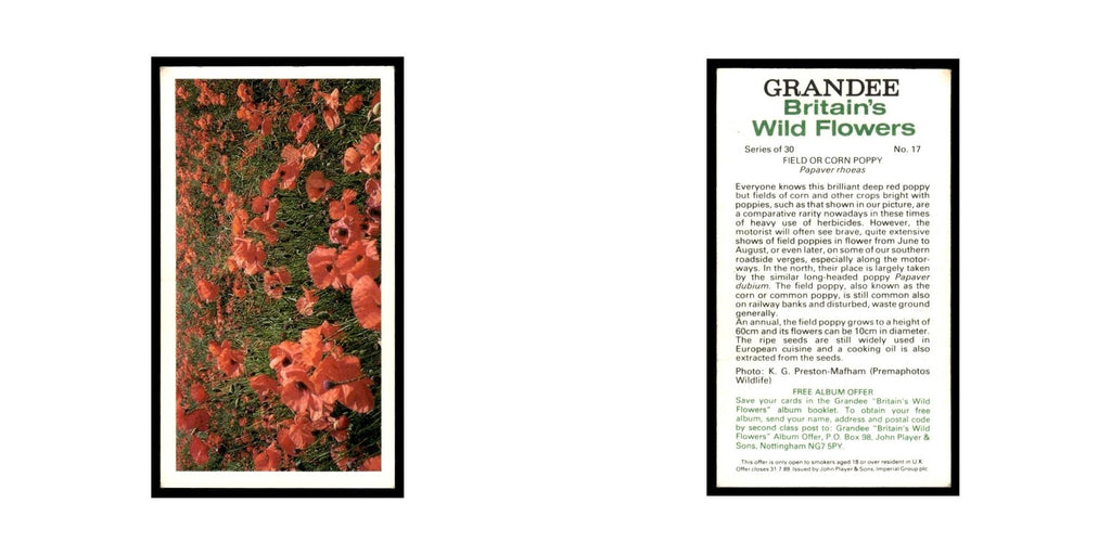 1986 Grandee Britain's Wild Flowers Field Cor Poppy #17