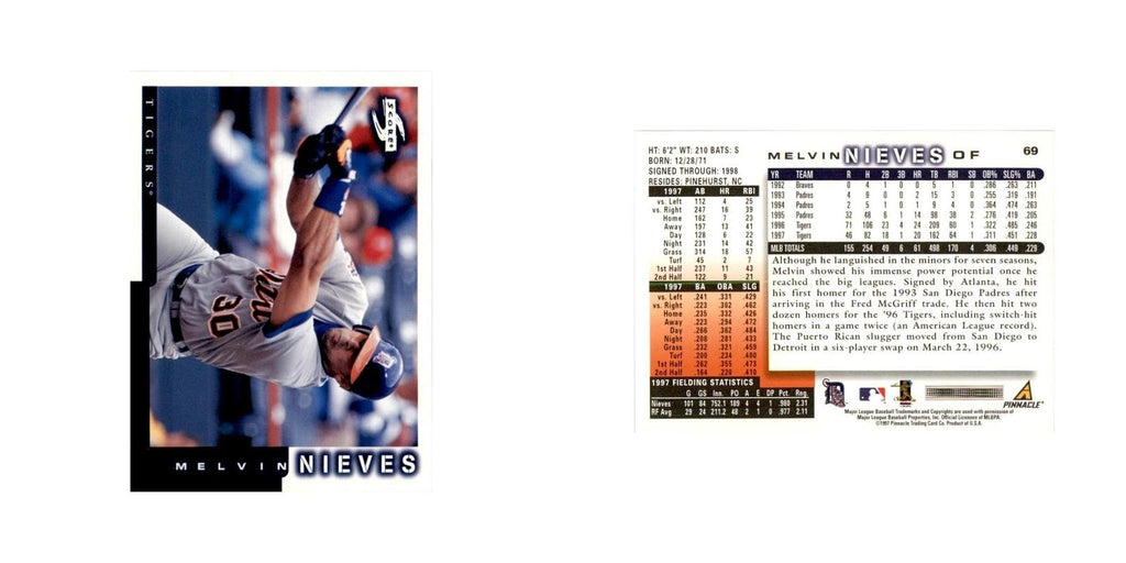 1998 Score Melvin Nieves Baseball Cards #69