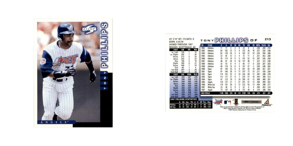 1998 Score Tony Phillips Baseball Cards #213