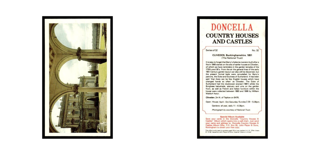 1981 Doncella Cigars Country Houses Castles Cliveden #32