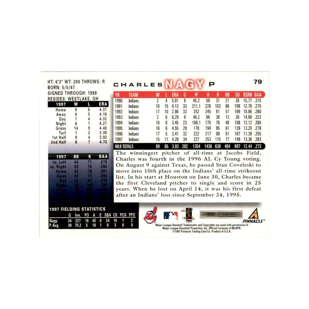 1998 Score Charles Nagy Baseball Cards #79