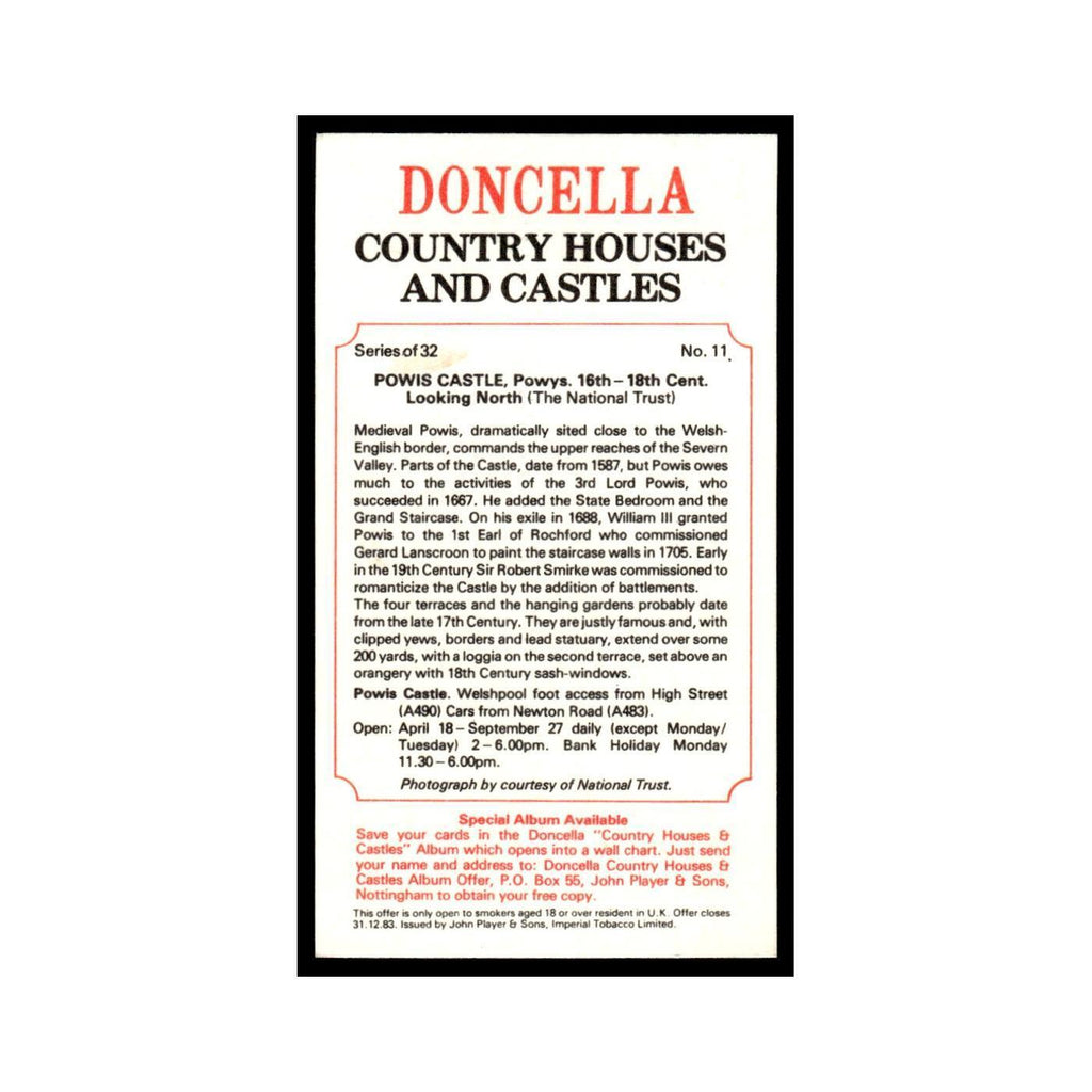 1981 Doncella Cigars Country Houses Castles Powis Castle #11