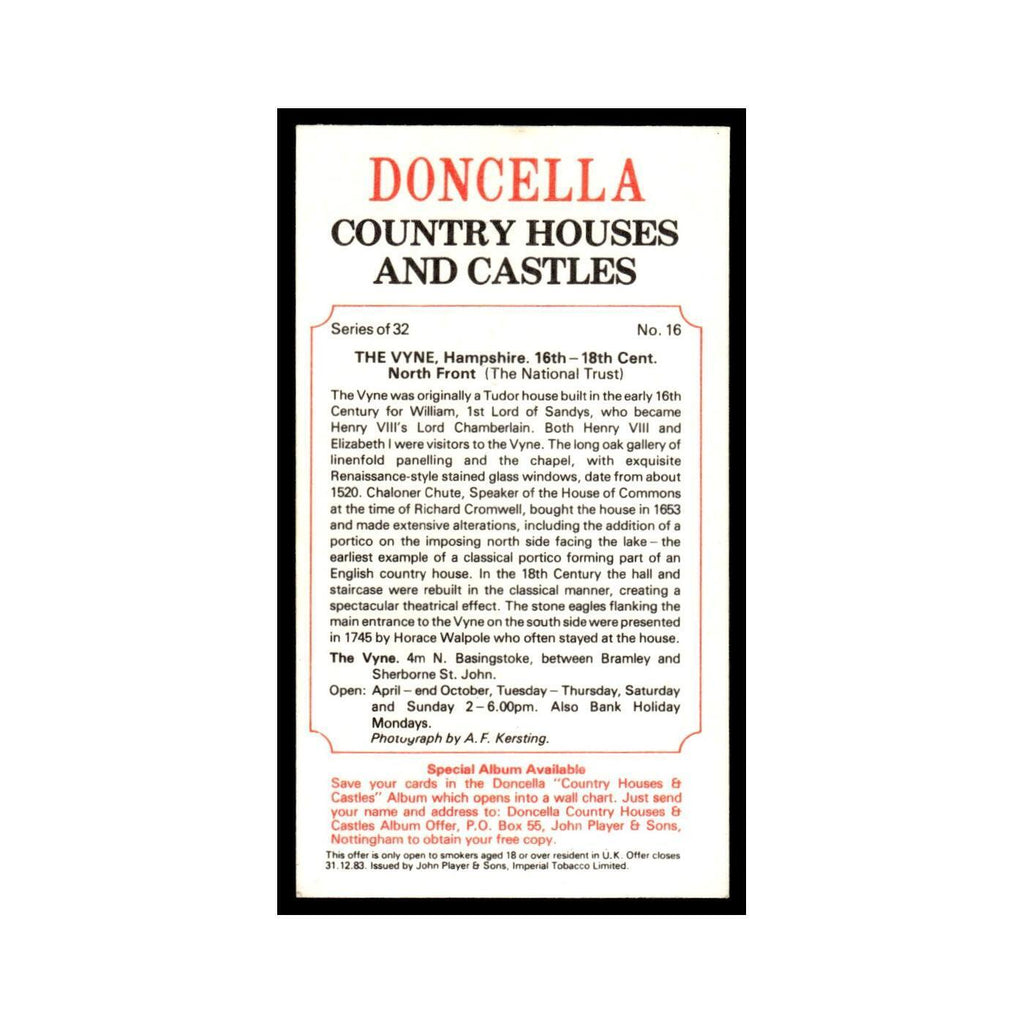 1981 Doncella Cigars Country Houses Castles The Vyne #16