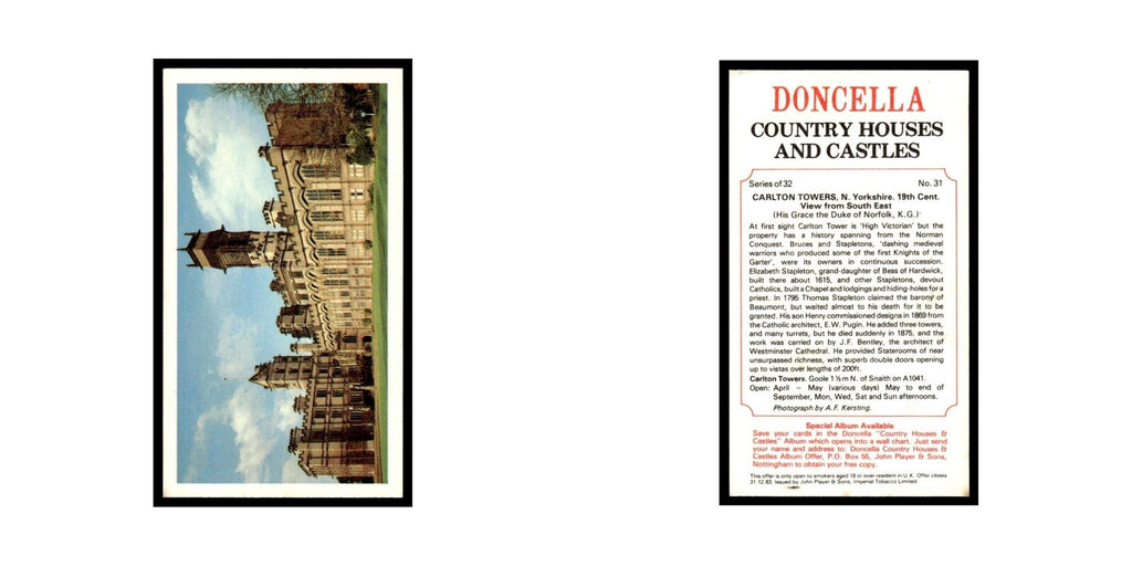 1981 Doncella Cigars Country Houses Castles Carlton Towers #31
