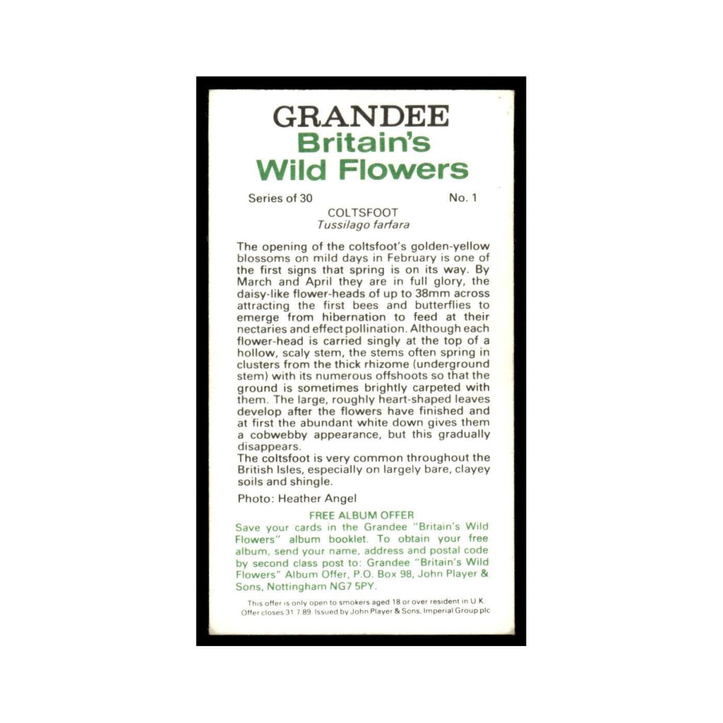 1986 Grandee Britain's Wild Flowers Coltsfoot #1