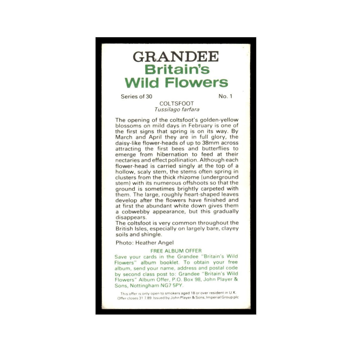 1986 Grandee Britain's Wild Flowers Coltsfoot #1