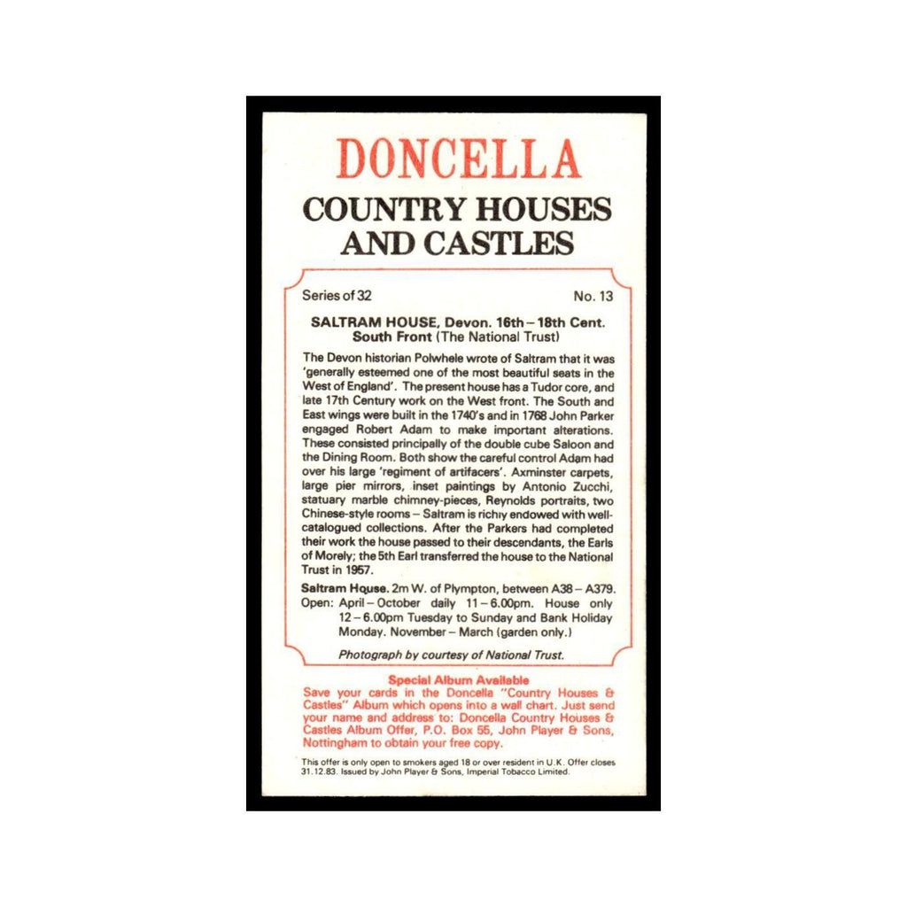 1981 Doncella Cigars Country Houses Castles Saltram House #13