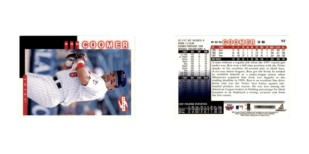 1998 Score Ron Coomer Baseball Cards #52