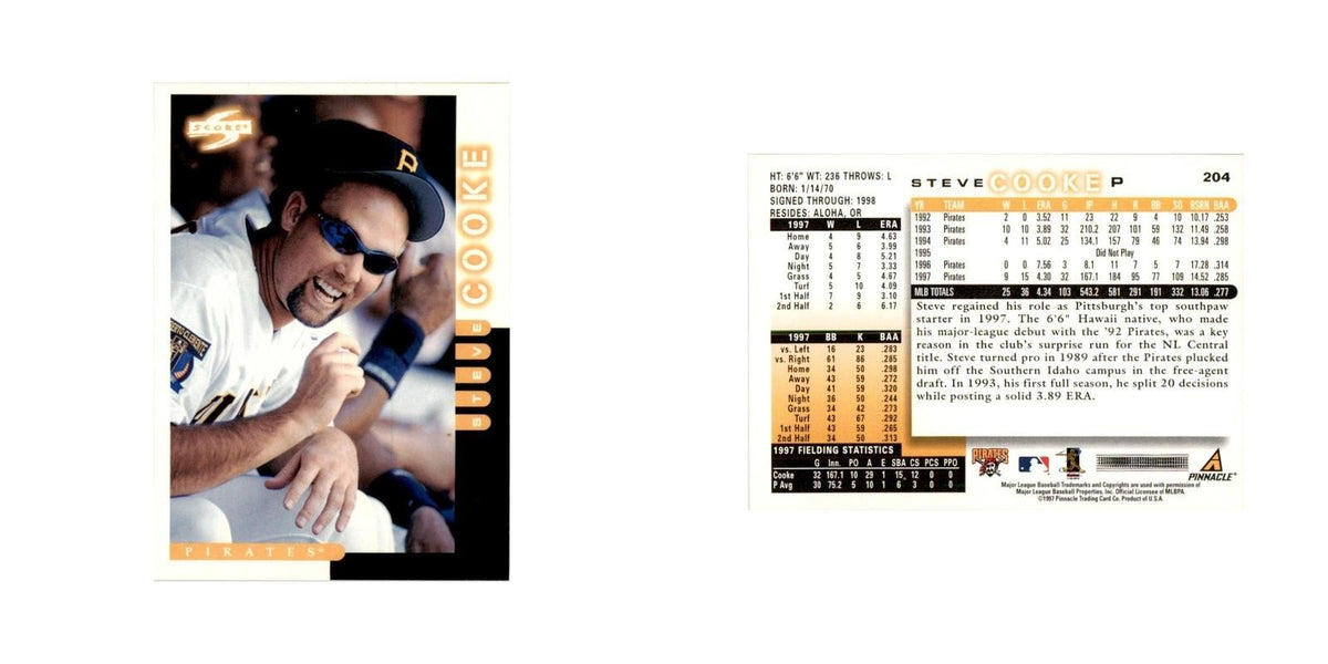 1998 Score Steve Cooke Baseball Cards #204