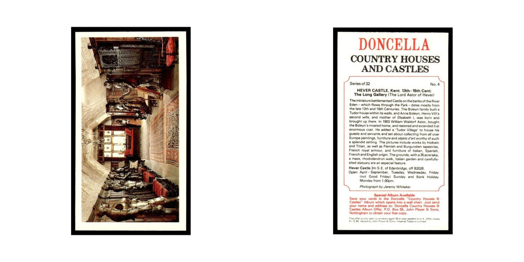 1981 Doncella Cigars Country Houses Castles Hever Castle #4