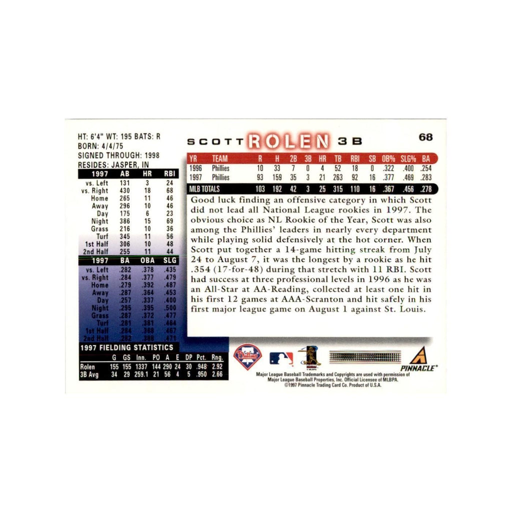 1998 Score Scott Rolen Baseball Cards #68