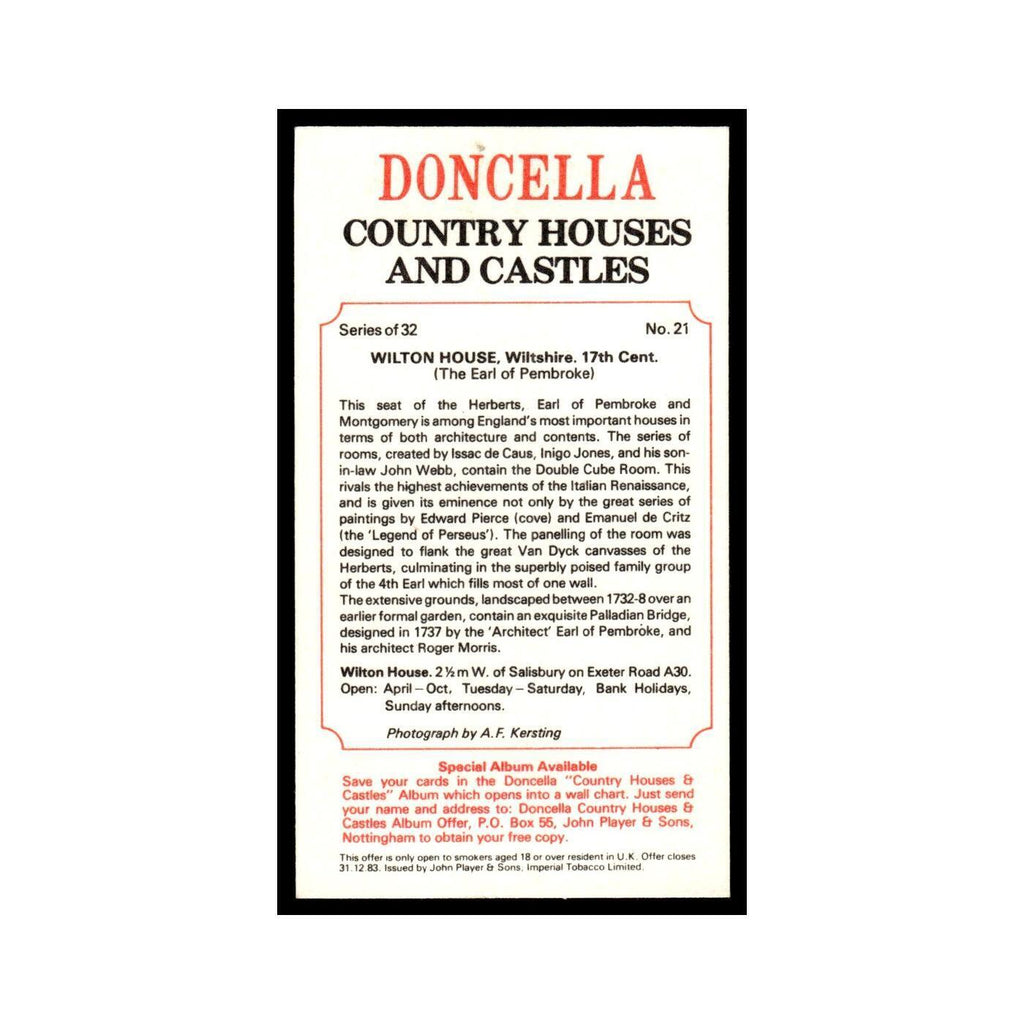 1981 Doncella Cigars Country Houses Castles Wilton House #21