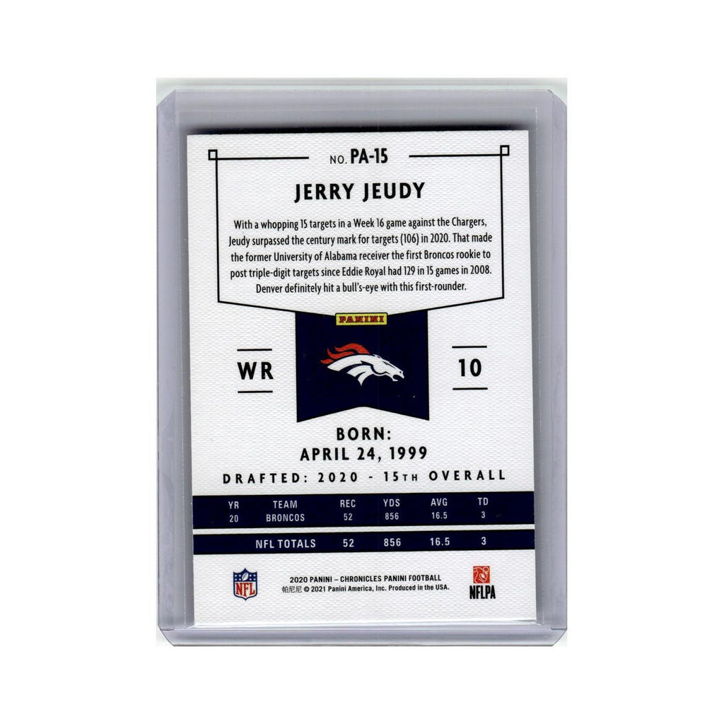 Jerry Jeudy Rookie 2020 Panini Chronicles #PA-15 Denver Broncos Football Card NM